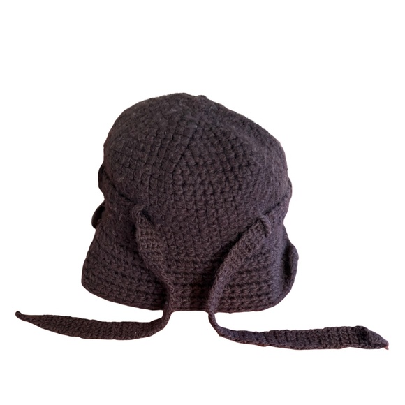 Vivienne Westwood | Wool Knit Hat w/ Detachable Eye Mask – Brown, Made in Japan - Picture 3 of 7